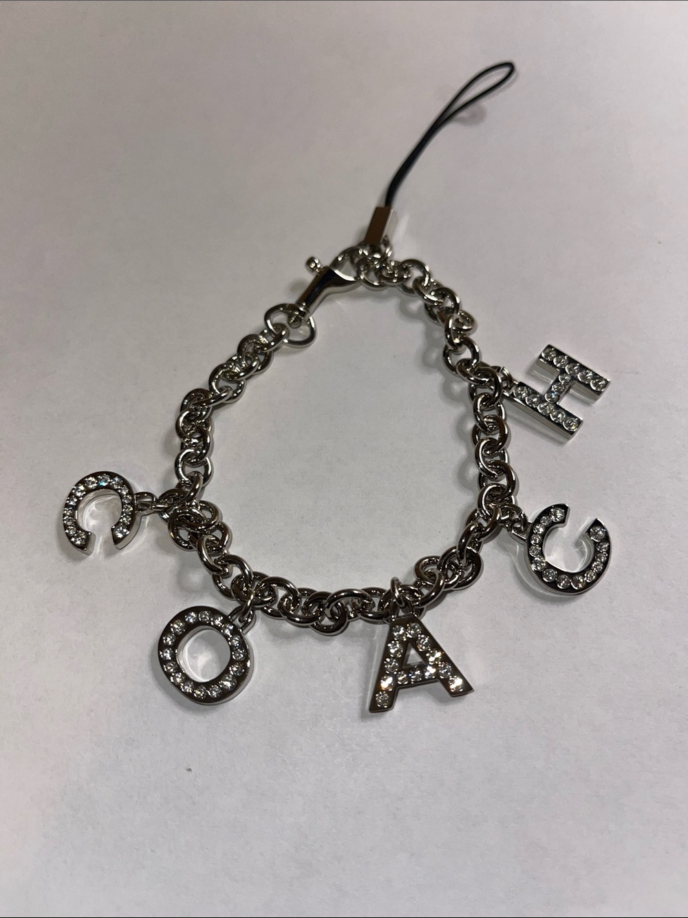 Coach Silver Sparkly Charm Lanyard/Bag Jewelry